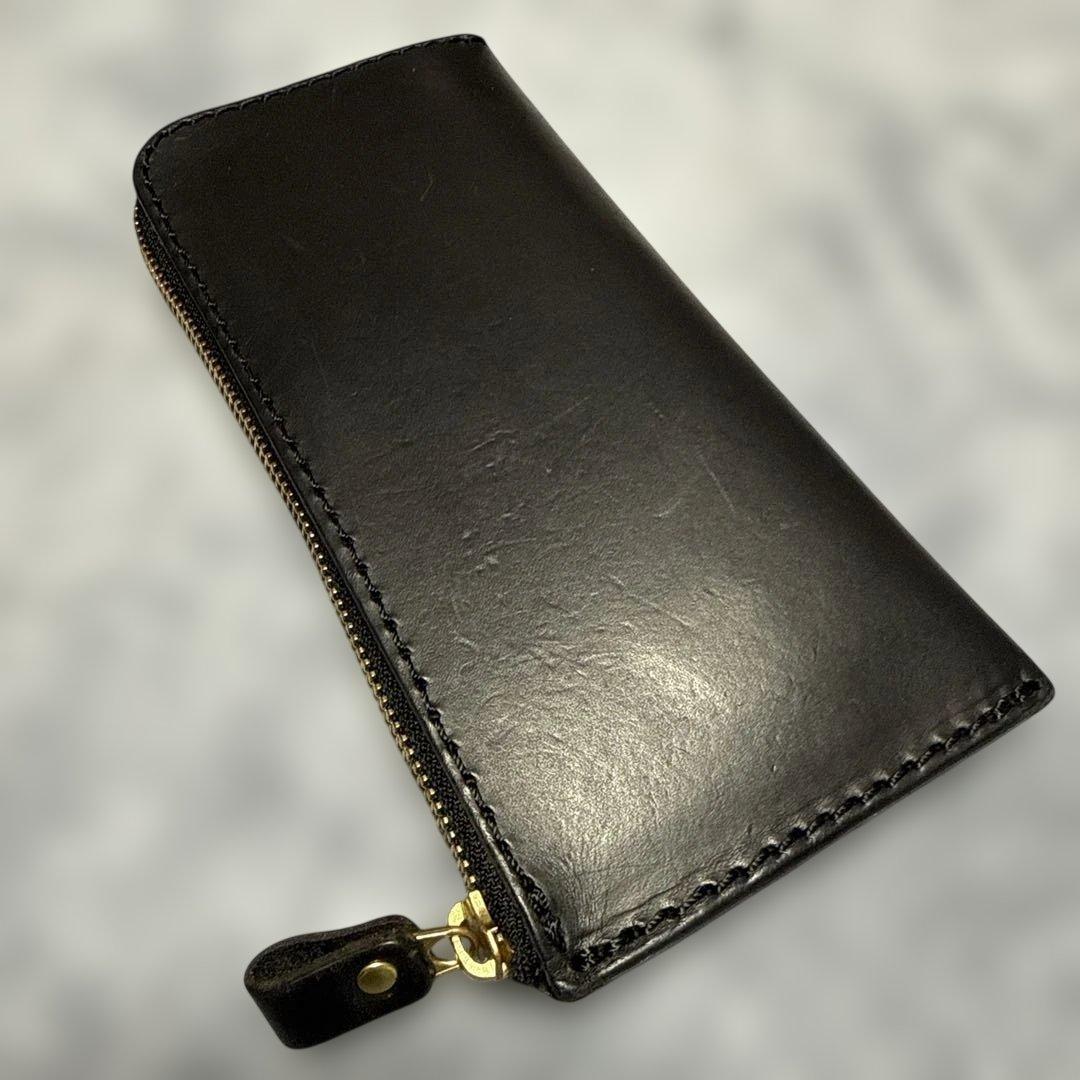 HERZ ALL 本革L字ファスナーブラック