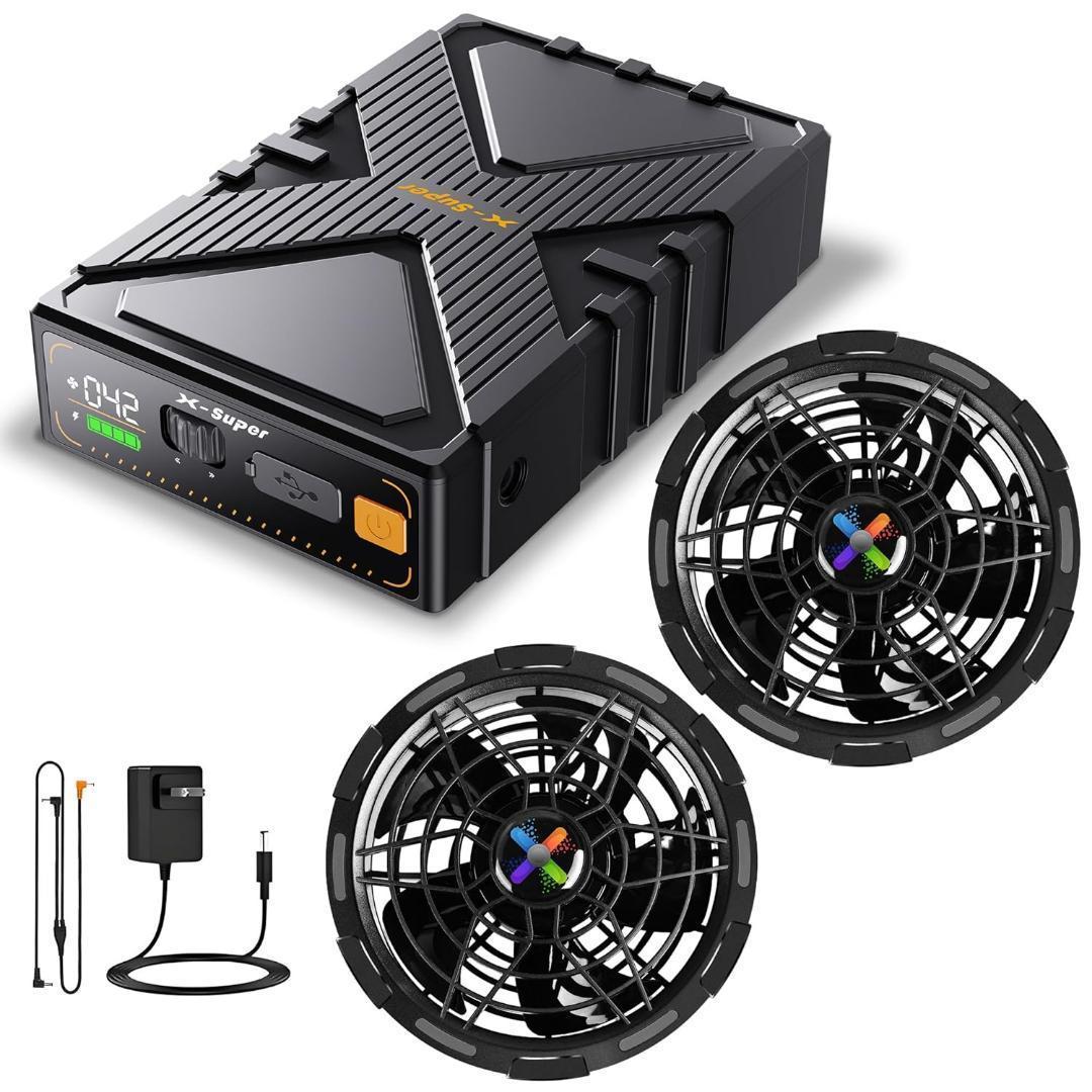 42V超高出力 ファンバッテリーセット 2種類駆動モード 作業服用 急速充電器