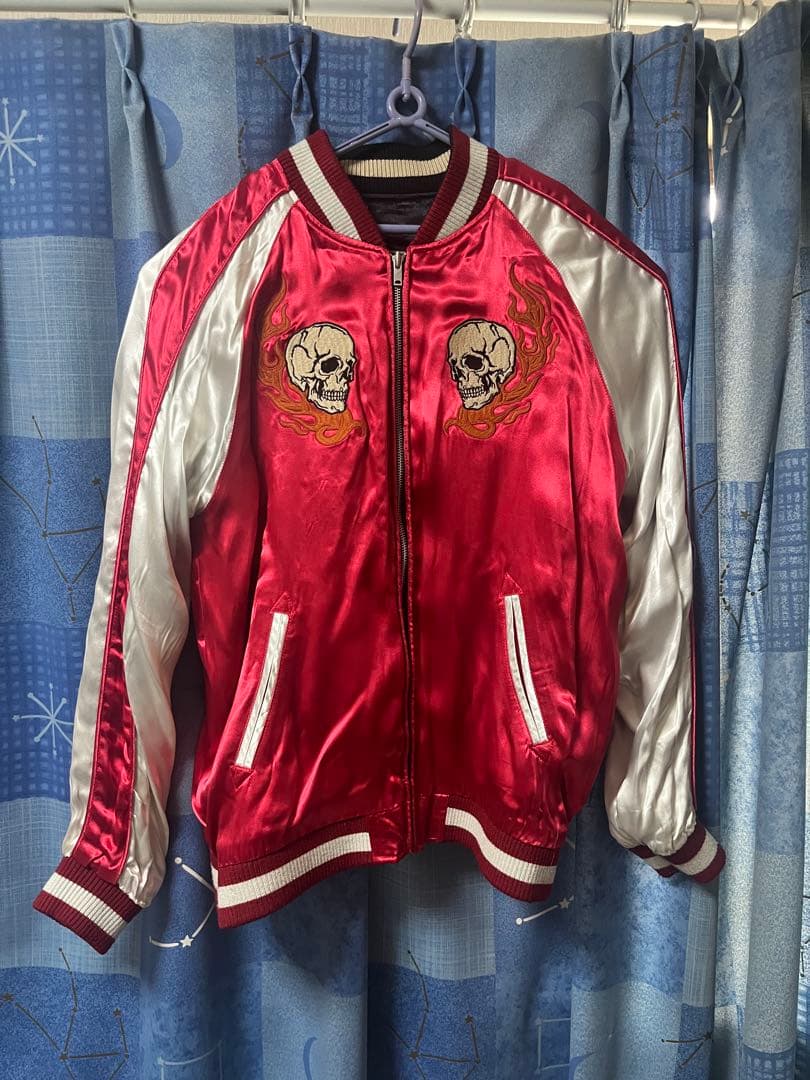 VANSON スカル刺繍 スカジャン　リバーシブル