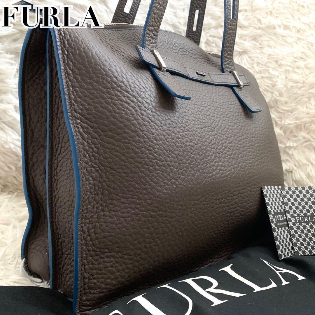 極美品✨フルラ トートバッグ ジョーヴェ オールレザー ブラウン 付属品付き