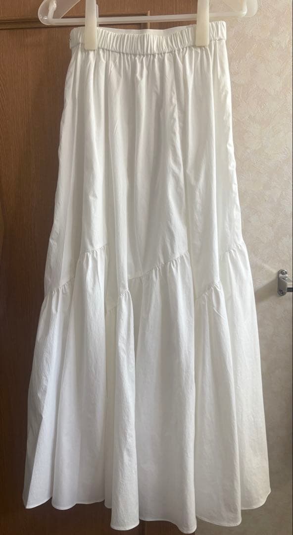 allureville バイヤス切替ギャザースカート ホワイト1 - メルカリ