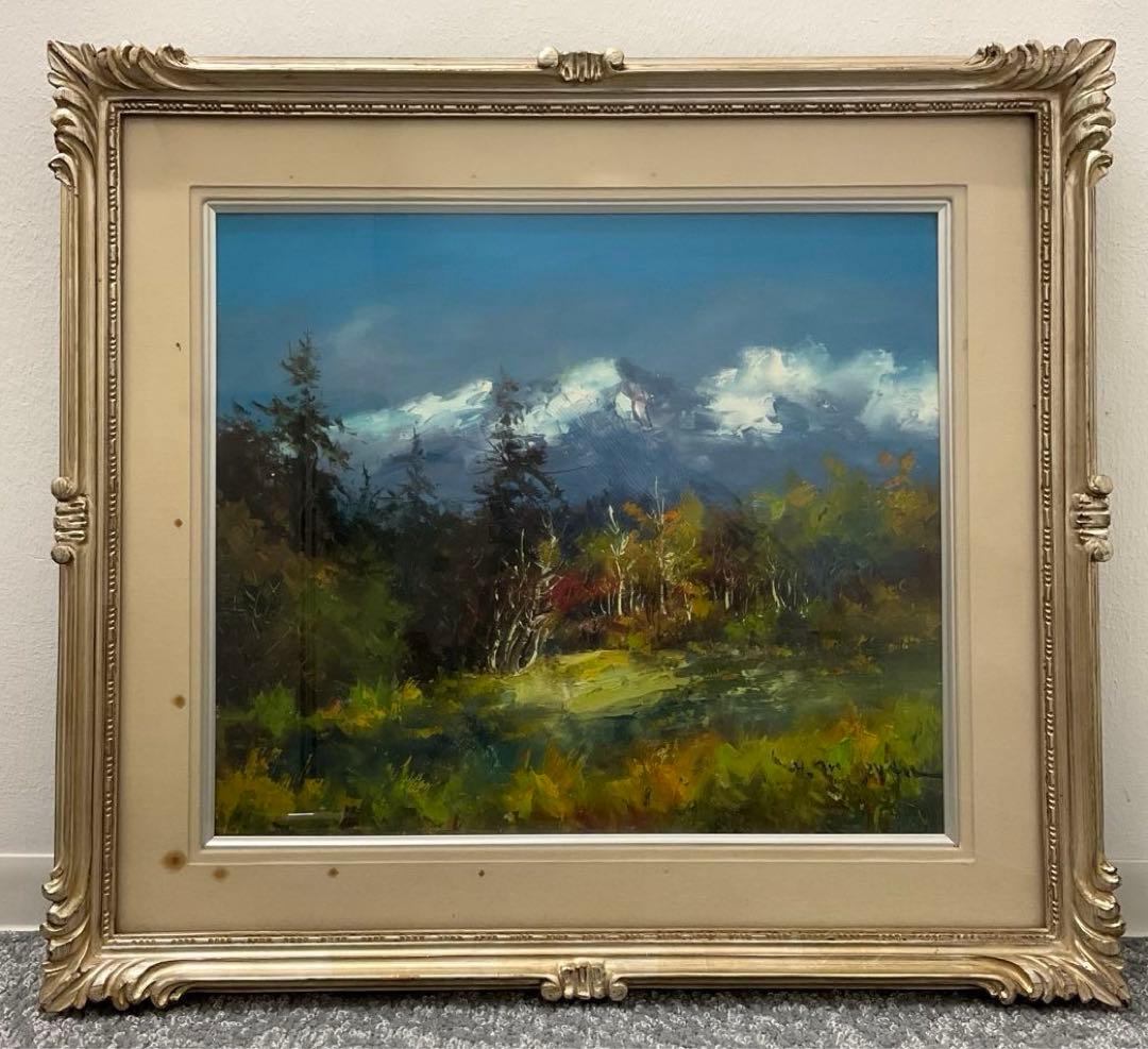 森田秀和 「志賀高原」F10号　額縁入り　額縁用箱付き