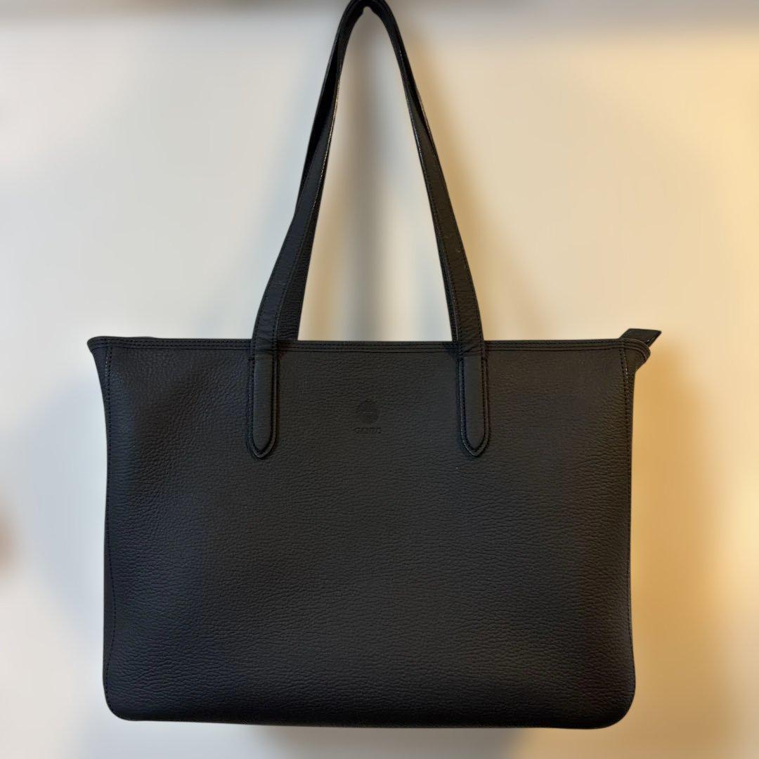 GANZO_ブラックレザートートバッグ