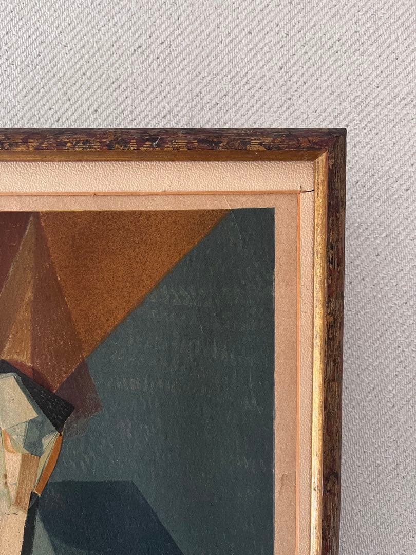 キュビズム リトグラフ 木製フレーム付き