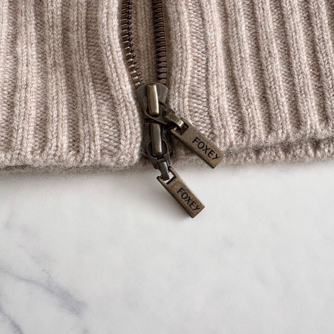 フォクシー カシミア100％ ジップアップカーディガン ボーイズクール