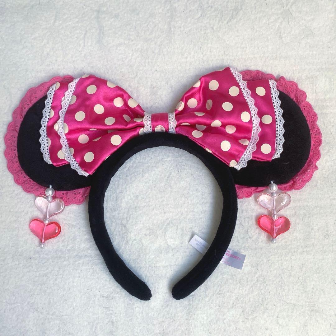 ミニー　ピンク　イヤリングカチューシャ　レース