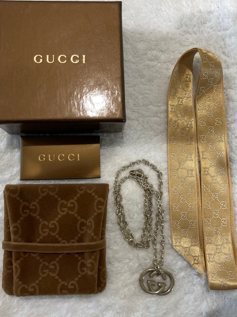グッチ ネックレス GUCCI メンズ Gロゴ　シルバー　ペンダント シルバー GUCCI（グッチ） 《P5倍》グッチ ネックレス メンズ Gロゴモチーフ