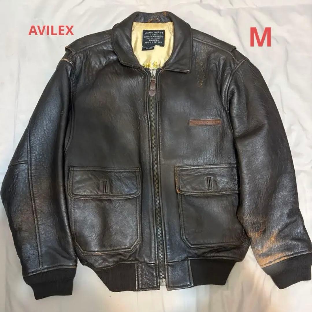 AVIREX ダークブラウン レザージャケット