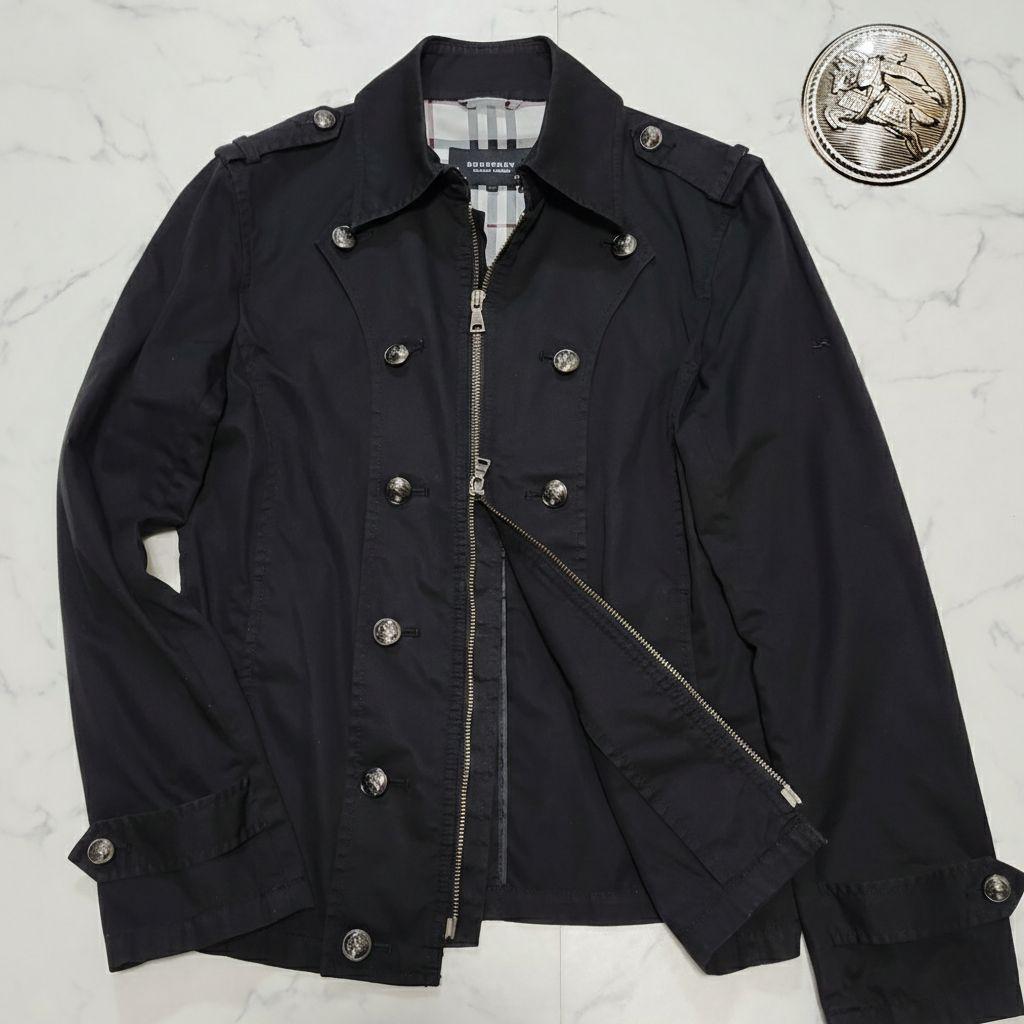 希少☆バーバリーブラックレーベル ナポレオンジャケット 銀ボタン
