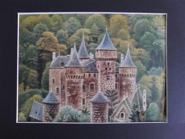 岡鹿之助、【森の館】、希少な大判額装用画集より、美品、日本人画家