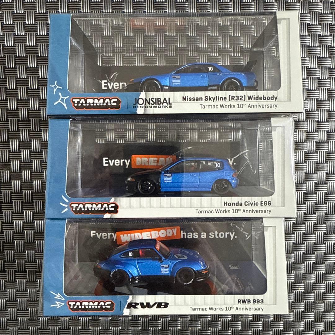 ターマックワークス10周年スカイラインシビックRWB3台セット