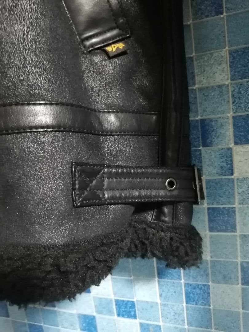 新品 黒】即完売 Alpha B-3 ボアフリース レザー ムートンジャケット