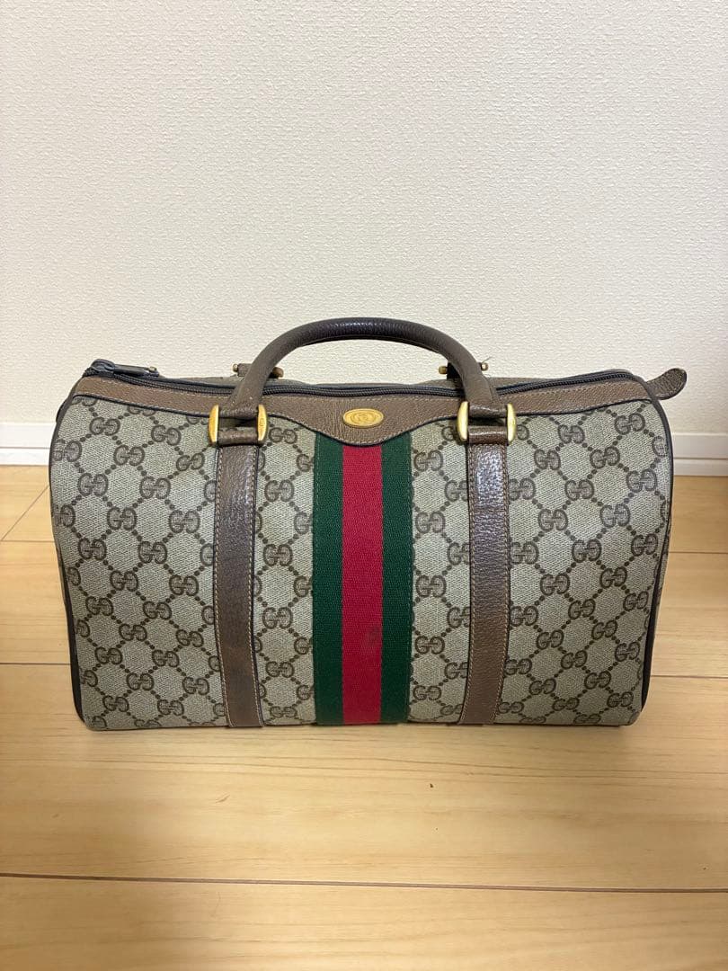 GUCCI ミニボストンバッグ シェリーライン GG柄 PVC 総柄
