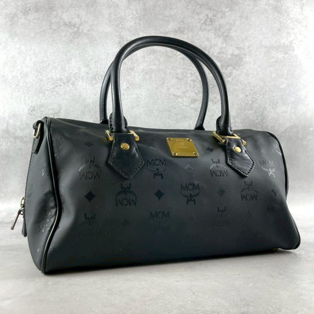 ✨美品✨MCM エムシーエム　ボストンバッグ　ヴィセトス柄　大容量　ブラック