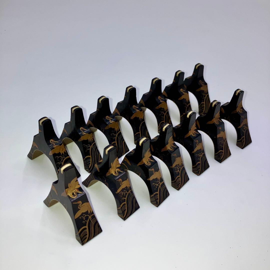 琴柱　蒔絵　鶴