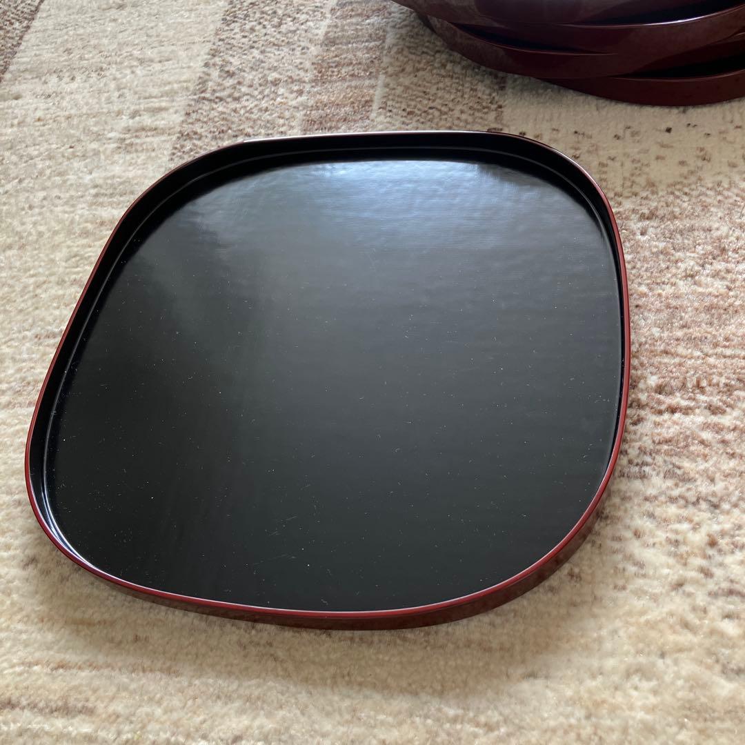 【漆器のアソベ　尺2サイズ　卓上膳×5客】天然木製　クツワ型　布目溜塗 遊部工芸株式会社 | 京都の老舗漆器店 『漆器のアソベ』