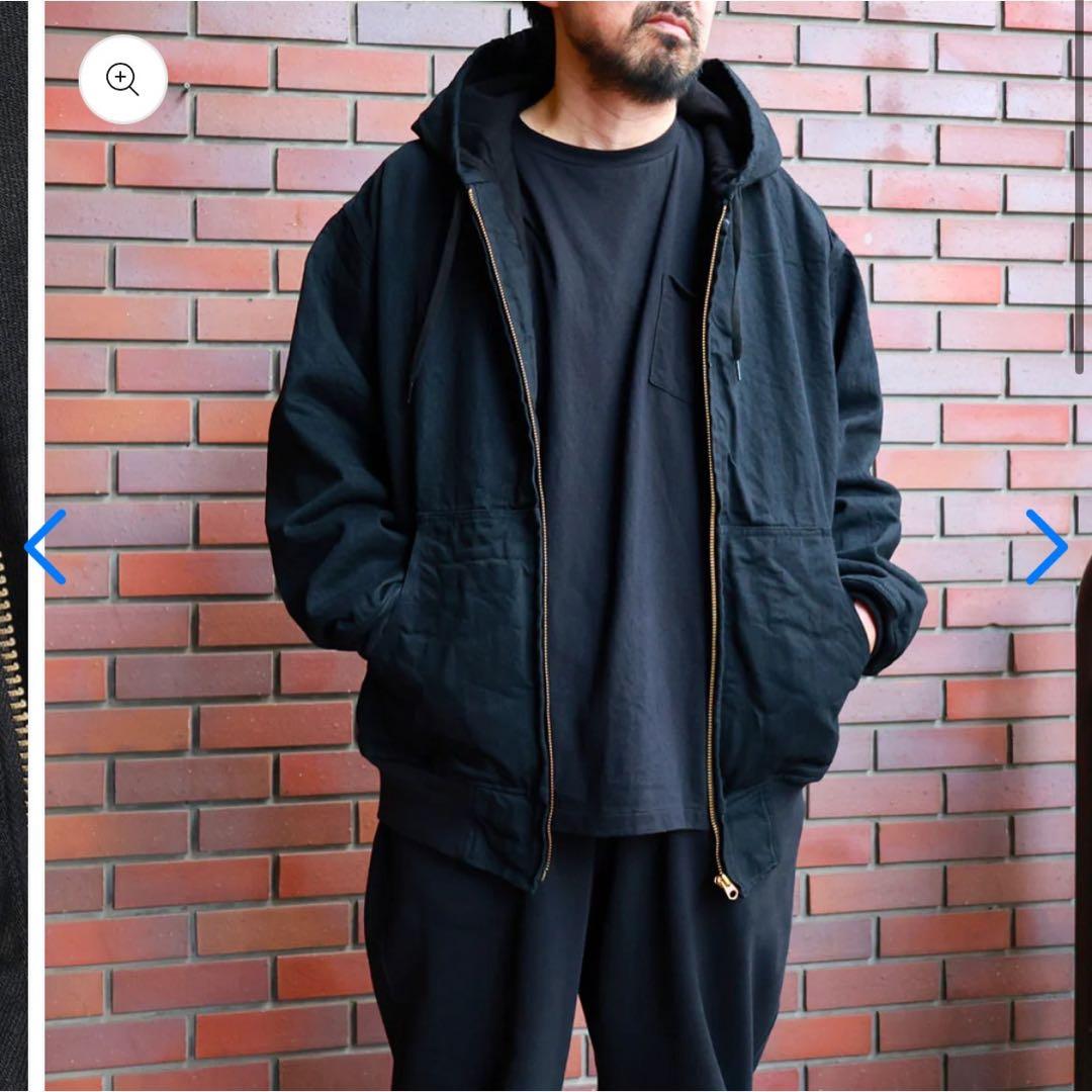 【タグ付き美品】COMOLI 25AW ブラックデニムジップパーカー