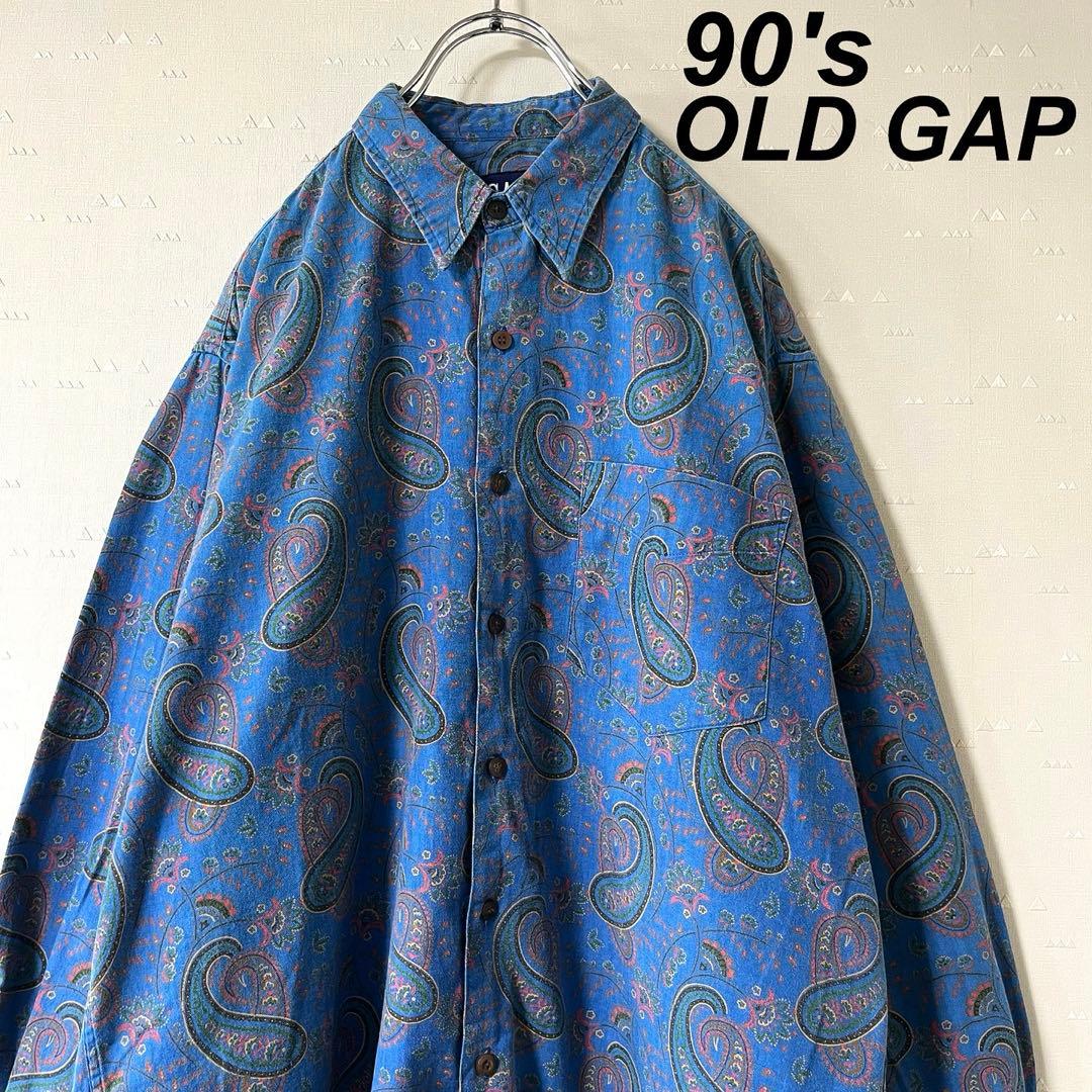 古着 90's オールド GAP ペイズリー柄 総柄シャツ シャツ