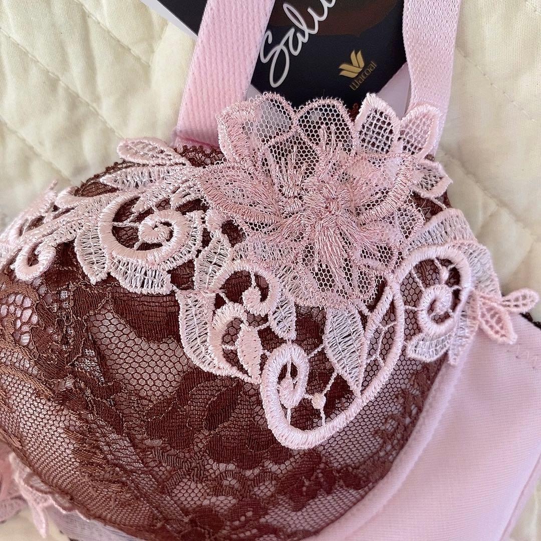 新品】ワコール salute女優ブラC70 ショーツセットピンクブラウン