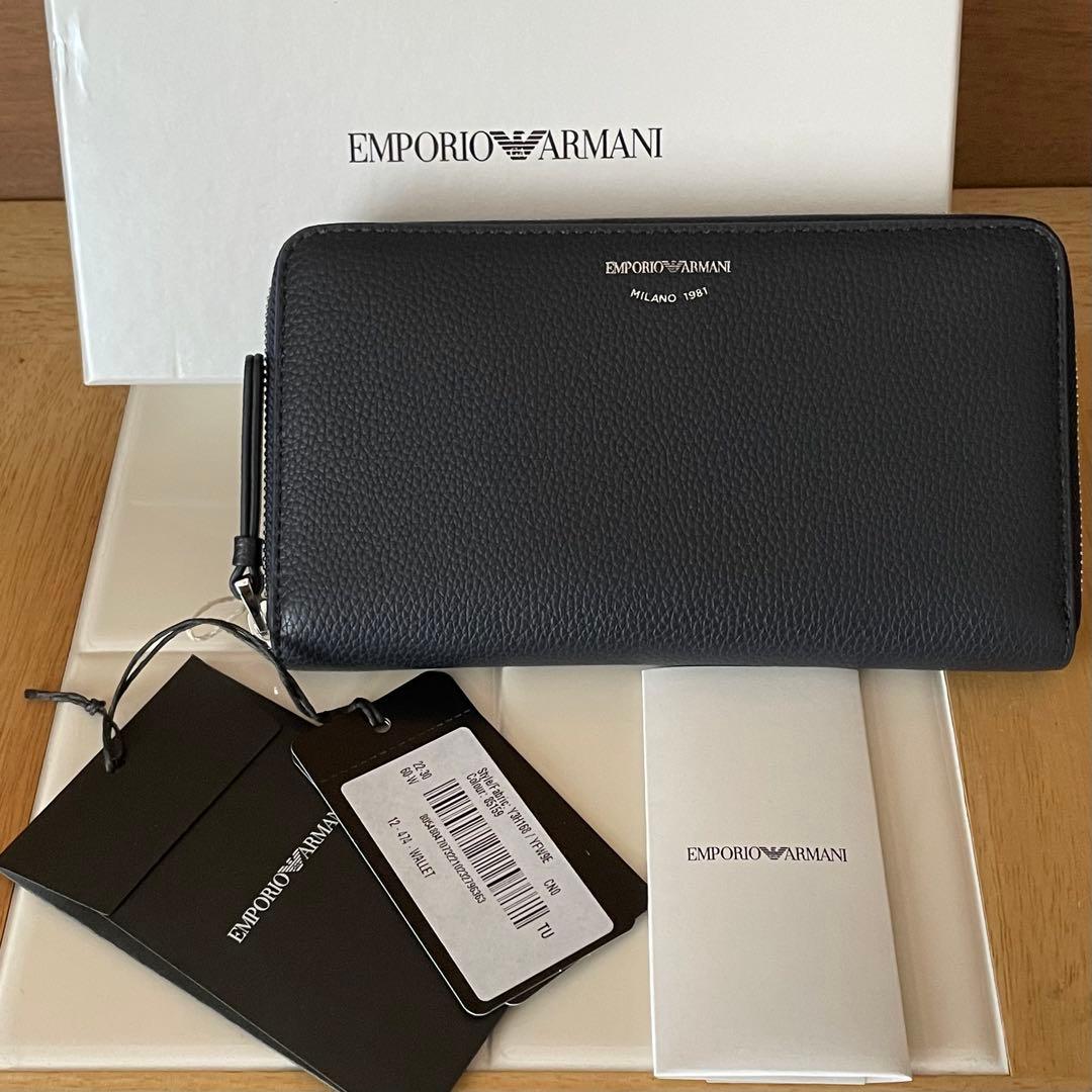 【箱付き】エンポリオアルマーニ　ロゴ 長財布 ラウンドジップ エンポリオ アルマーニ EMPORIO ARMANI 長財布(ラウンドファスナー