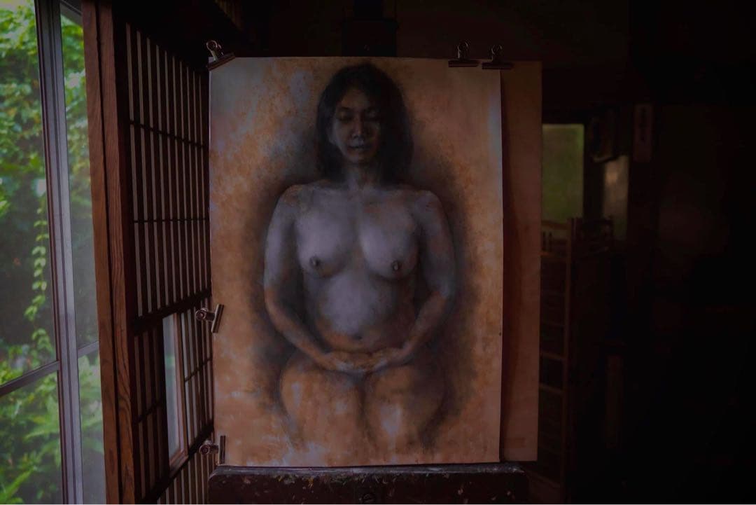 鉛筆画　縄文イブ　裸婦素描