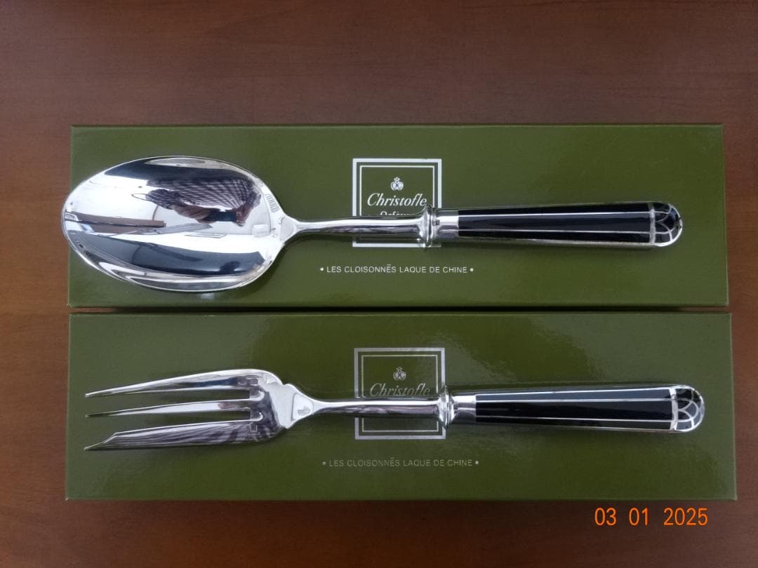 (仏)クリストフル　シルバー　タリスマン　サービススプーン＆フォークセット