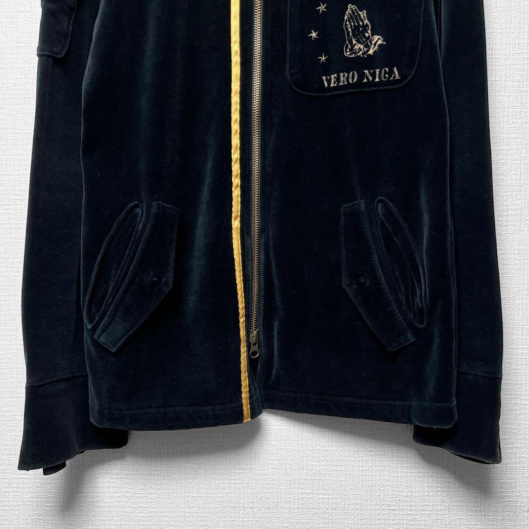 LED RECHWE VERONICA ナポレオンスカル ジップベロアジャケット