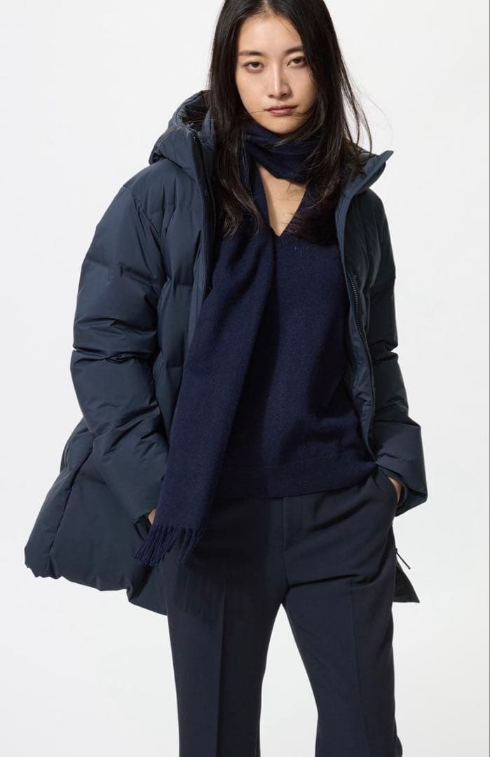 新品未使用UNIQLOシームレスダウンショートコート　ネイビー　XL