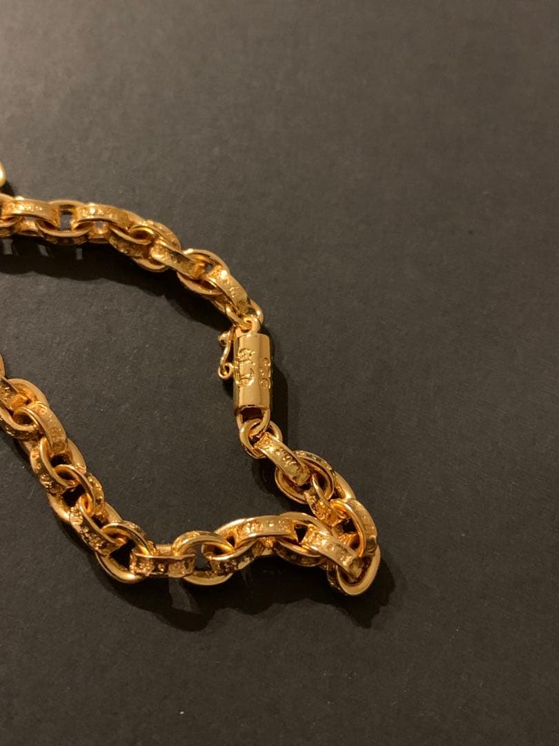 22k ペーパーチェーン ダイヤ クロスペンダントネックレス ゴールド 50㎝