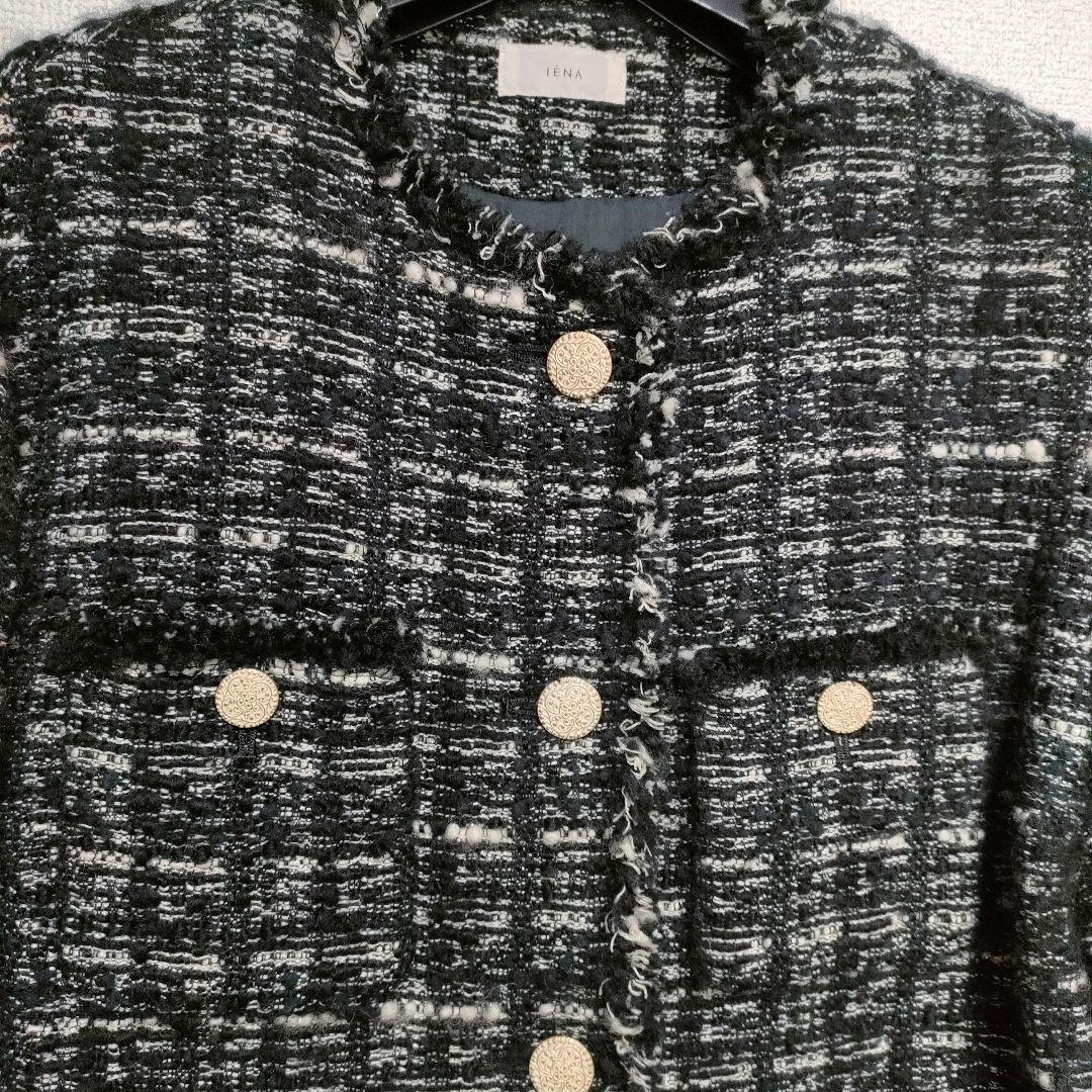 ✨極美品✨】IENA◎Monotone Tweedジャケットブラック - メルカリ