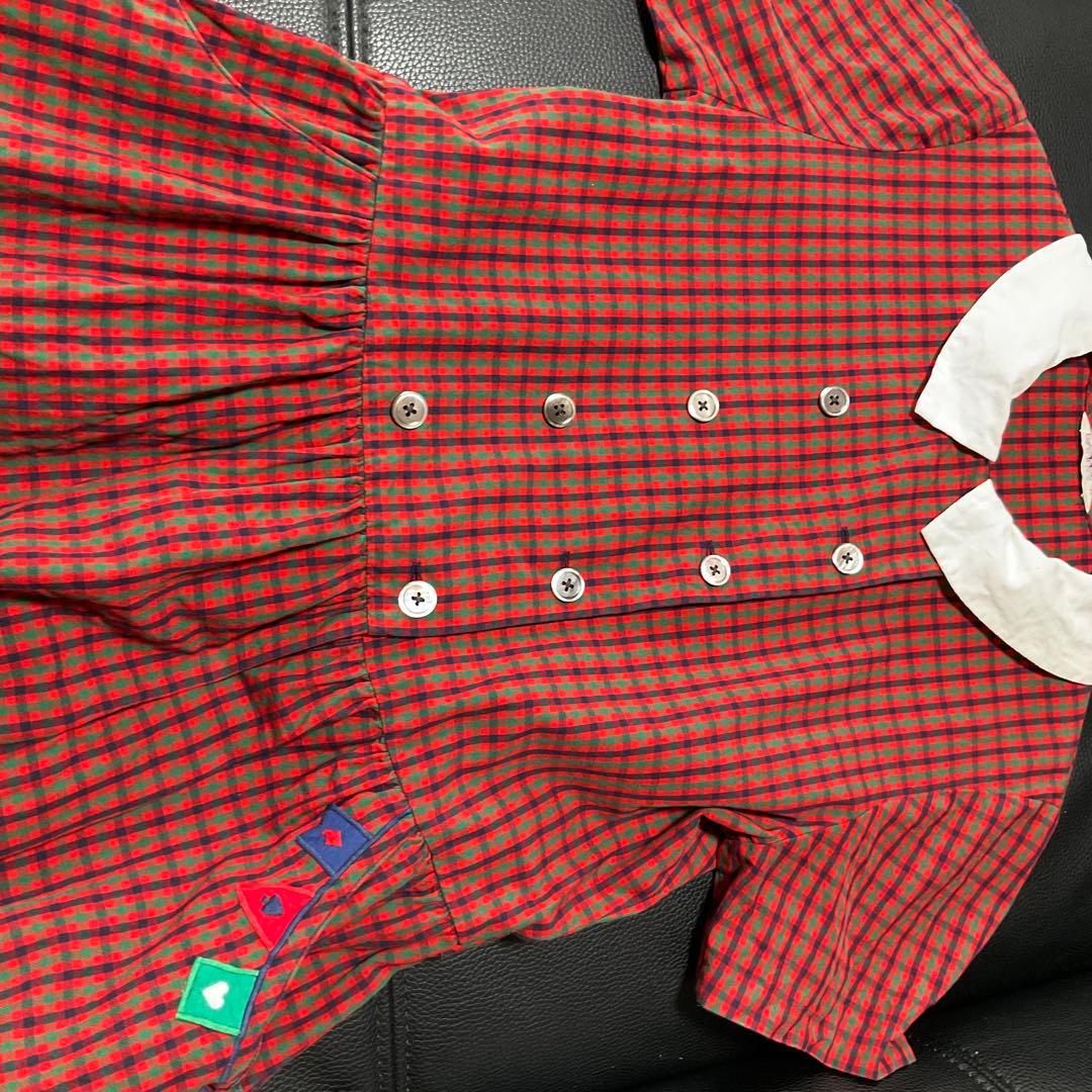 familiar ワンピース 赤チェック - メルカリ