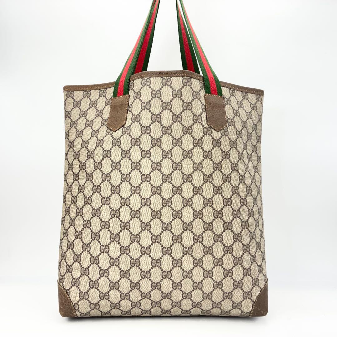 GUCCI トートバッグ 肩掛け GG柄 シェリーライン PVC A4収納可能