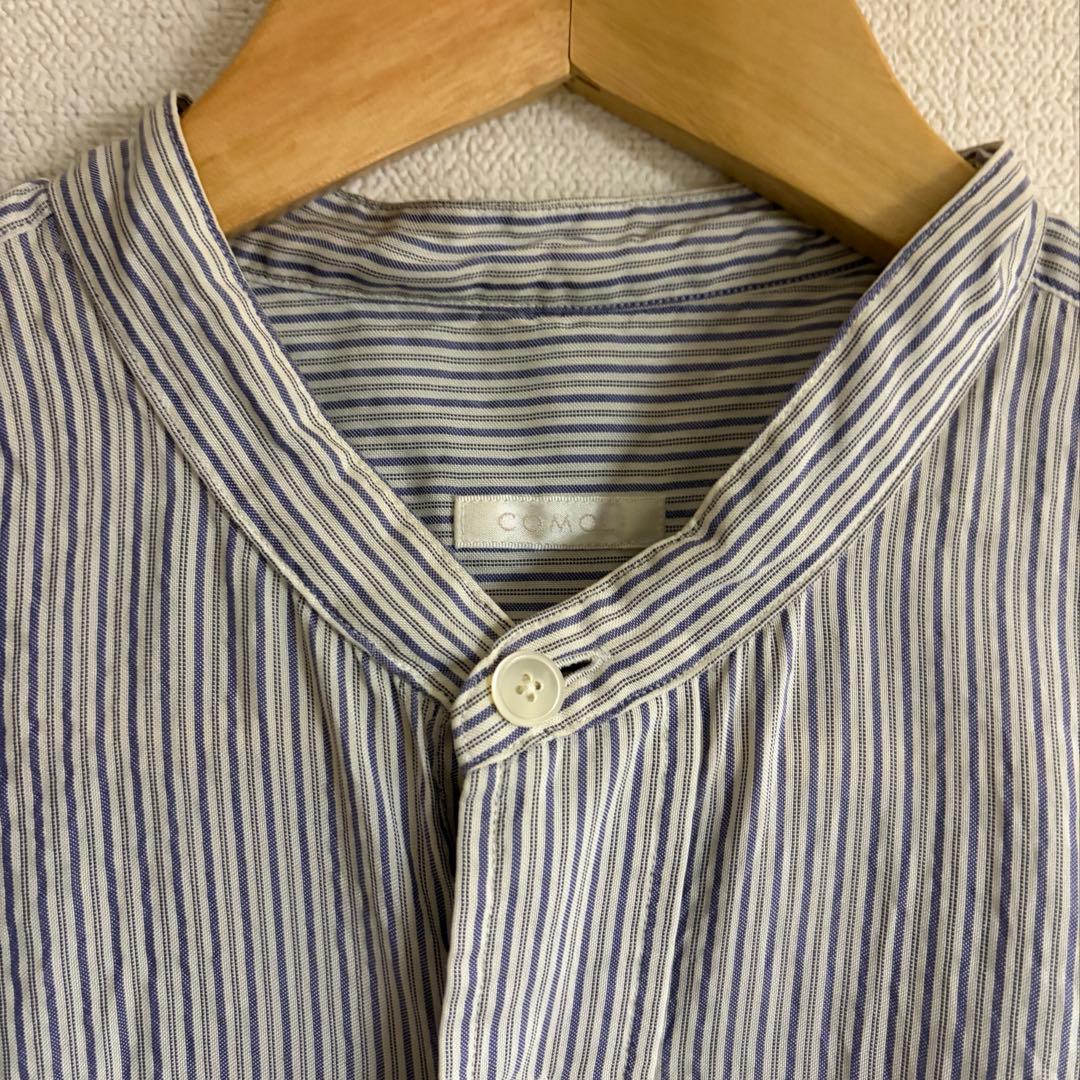 comoli バンドカラーシャツ ストライプ - メルカリ