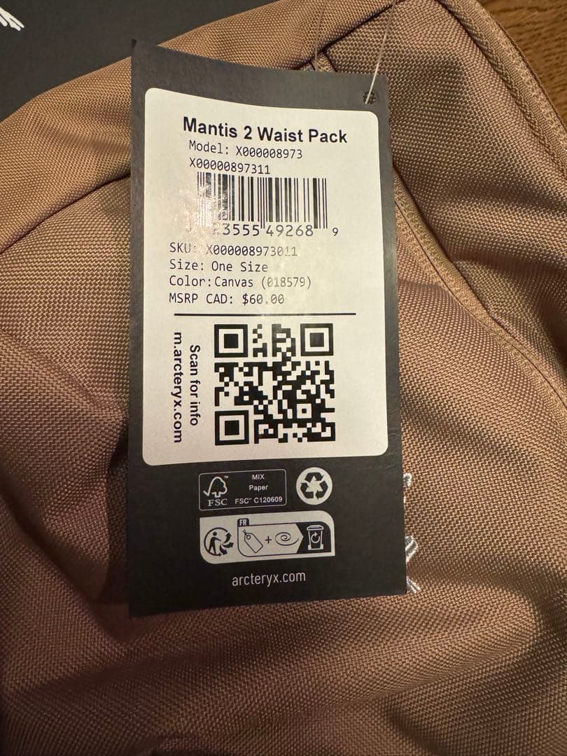今期カナダ正規品ARC'TERYX MANTIS 2 WAIST PACK②