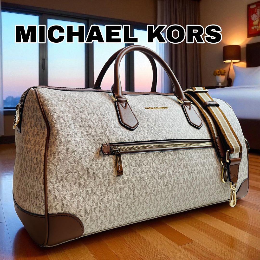 美品 マイケルコース ボストンバッグ トラベル シグネチャー XL ダッフル