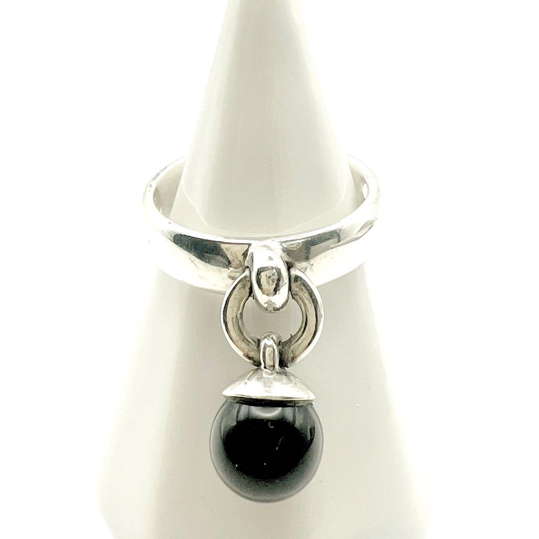 ティファニー　ブラックオニキス　ボール　シルバー　リング　14号