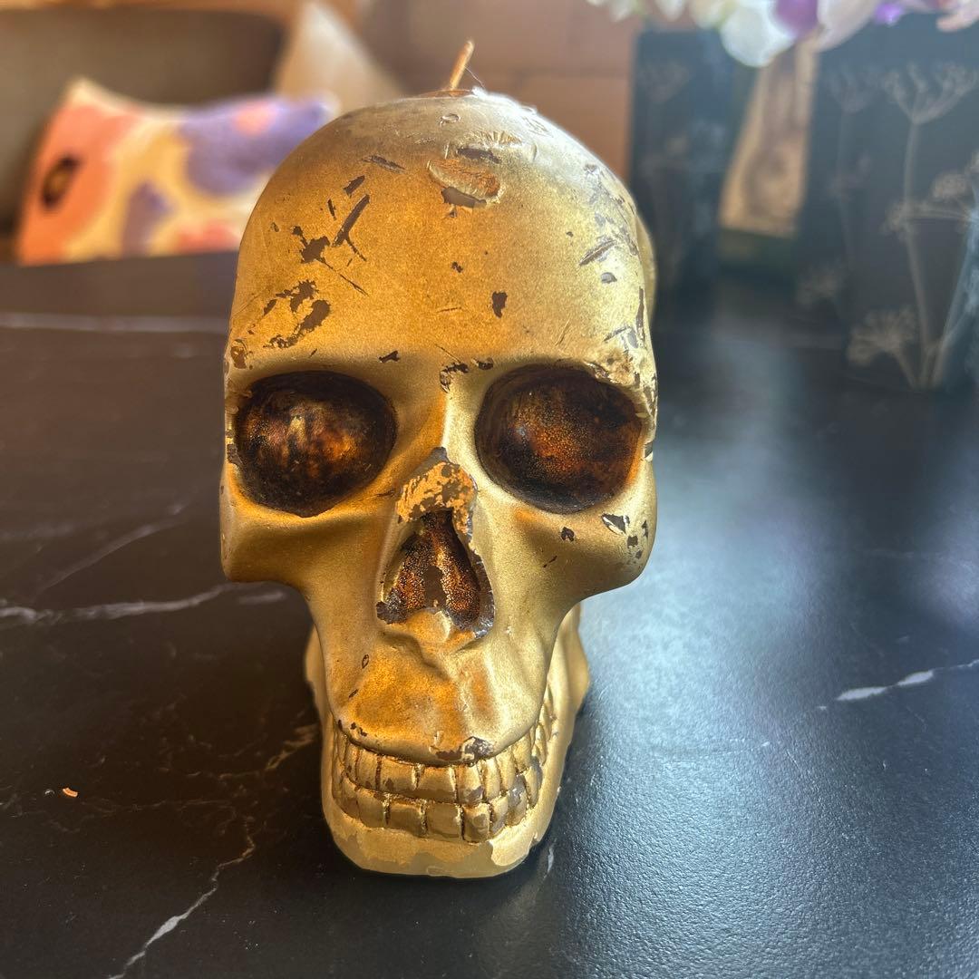 ゴールド スカル型キャンドル