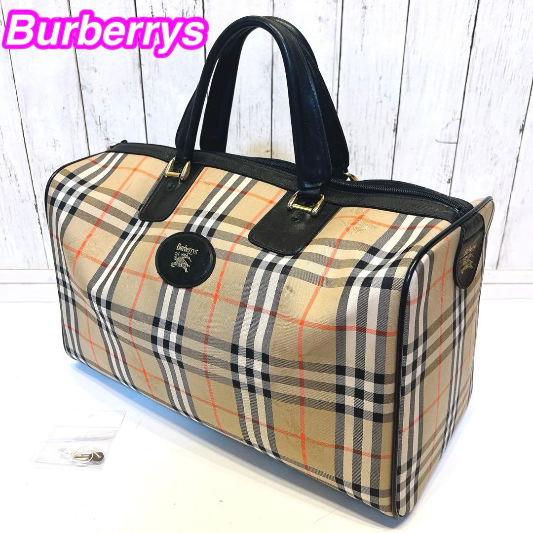 【良品】Burberrys チェック柄 ボストンバッグ　ノバチェック　バーバリー