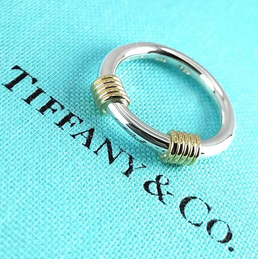 ★SALE★【ティファニー】バンドウィズ　２　コンビ　リング　７号　1919