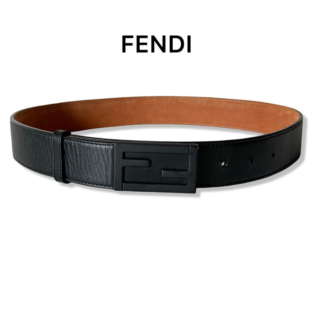 FENDI フェンディ レザー FF 85 ベルトブラック メンズ FFベルト レザー ブラック | Fendi