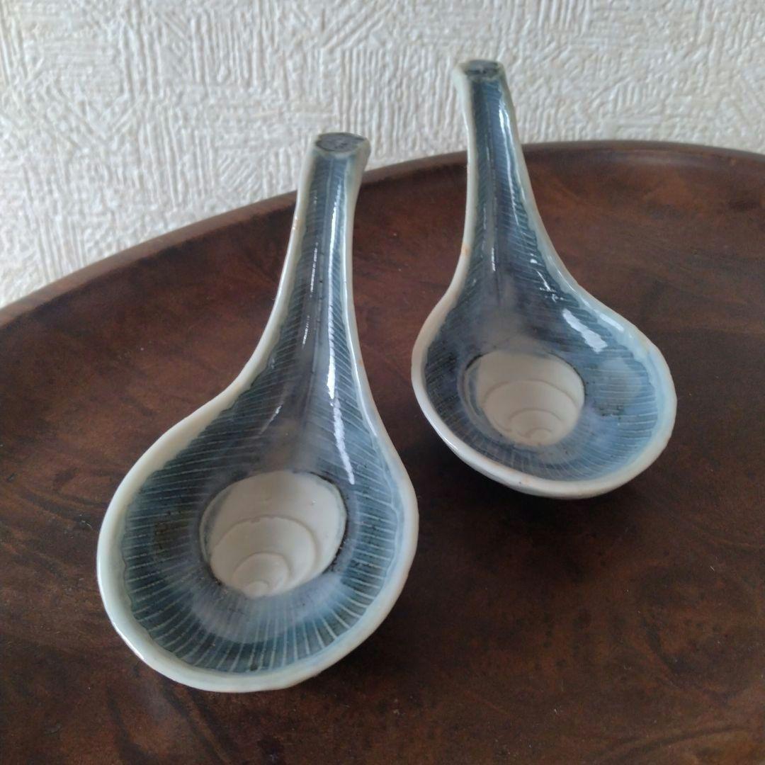 中国古玩青花古染付薄瑠璃宝珠文蓮華二客