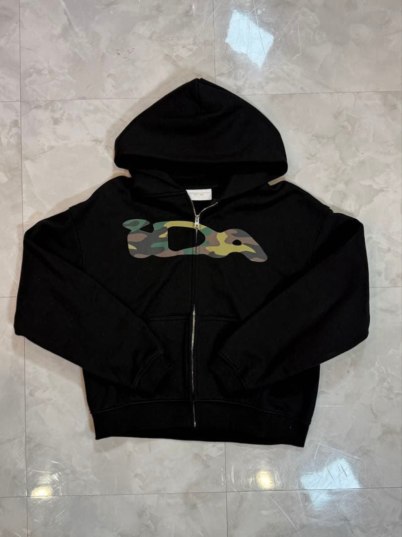 IDA カモフラージュロゴ ブラックパーカー S
