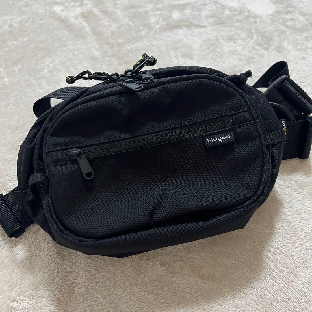 【美品】Hugoo ヒップシート ショルダーシート(ブラック×イエロー)