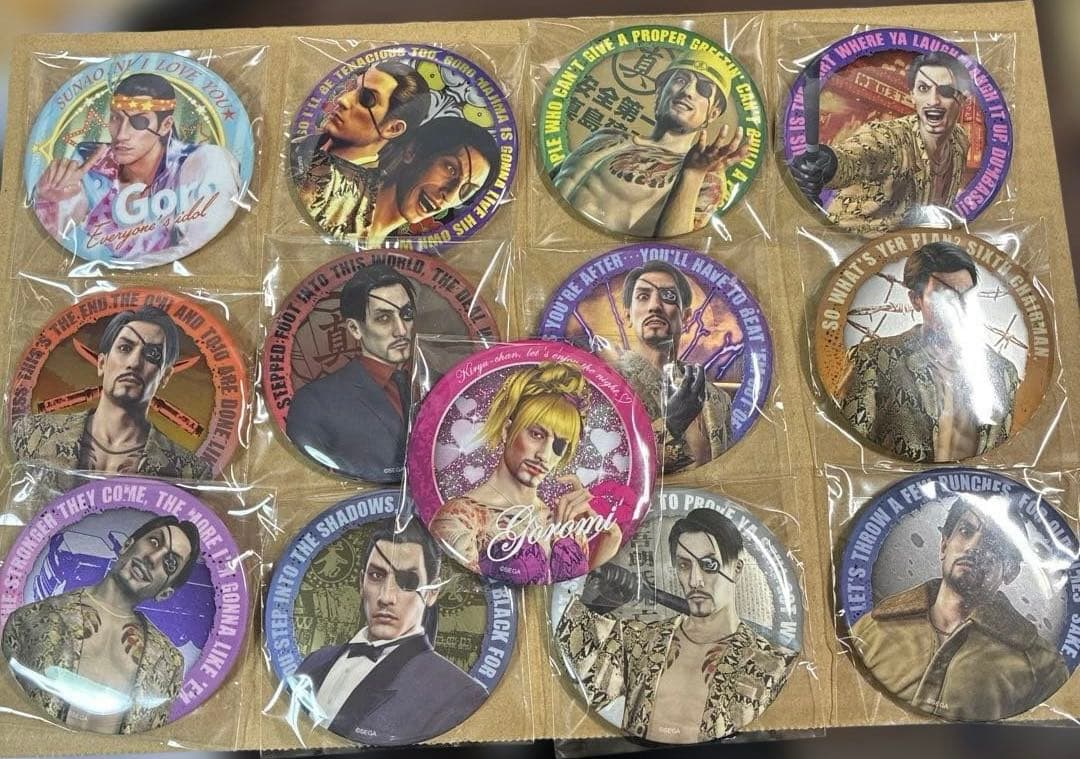 SEGAラッキーくじ　龍が如く　缶バッチ　コンプ　真島吾朗　F賞 セガ ラッキーくじ『#龍が如く』真島吾朗 HISTORY 2月21日(金)より