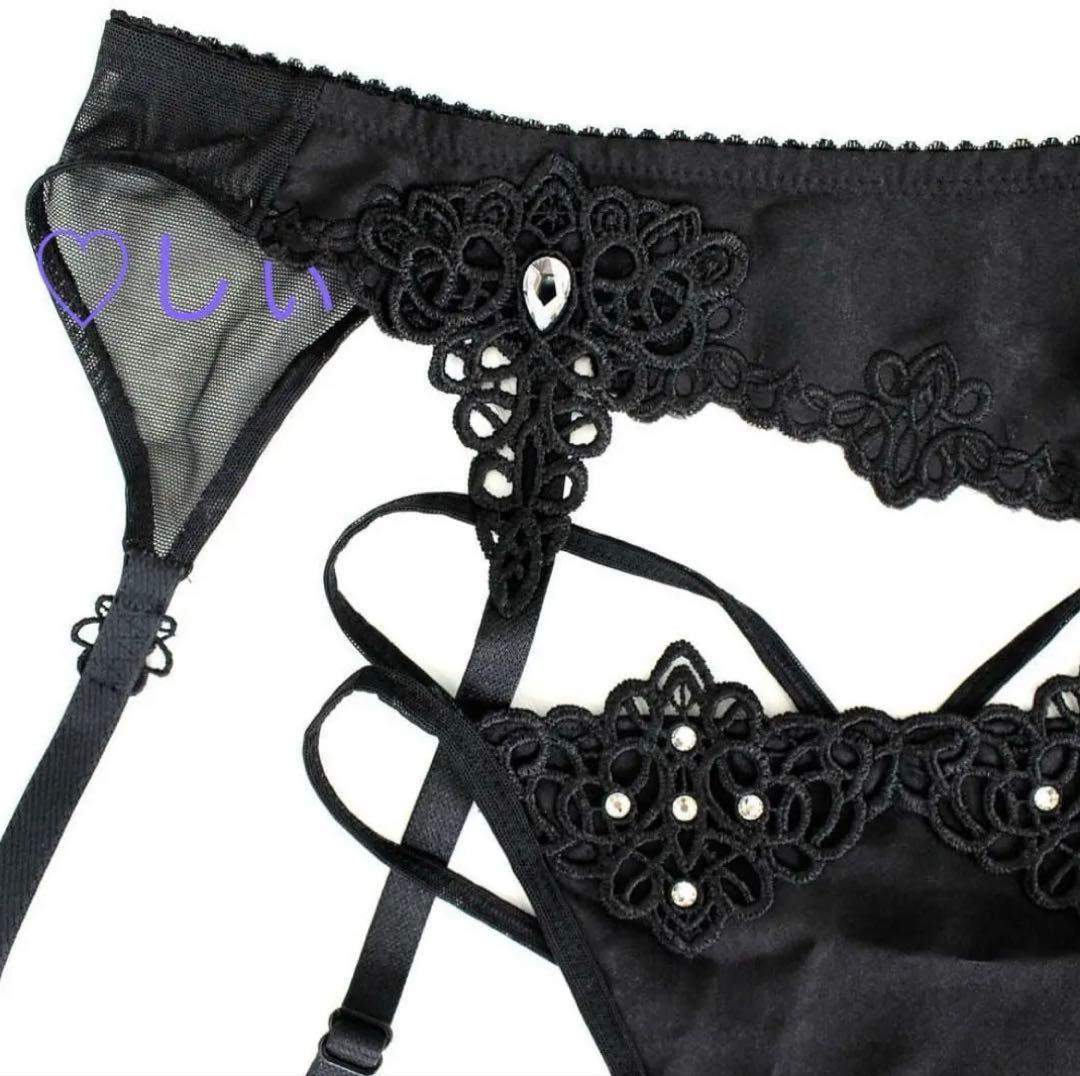 新品タグ付き Salute サルート 97G ガーターベルト BL 黒 M 希少