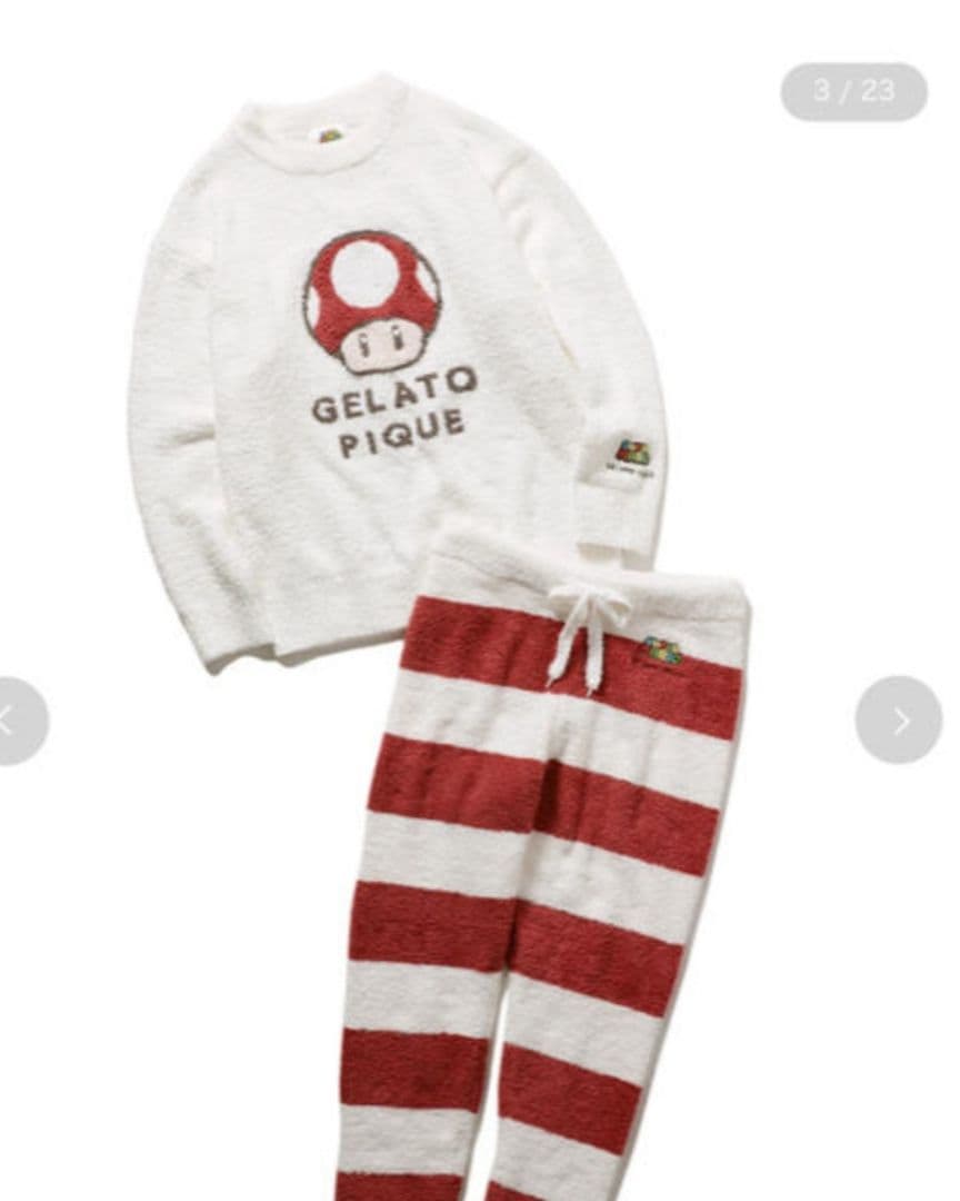 ジェラートピケ スーパーマリオ キノコ パジャマセット 130cm - メルカリ