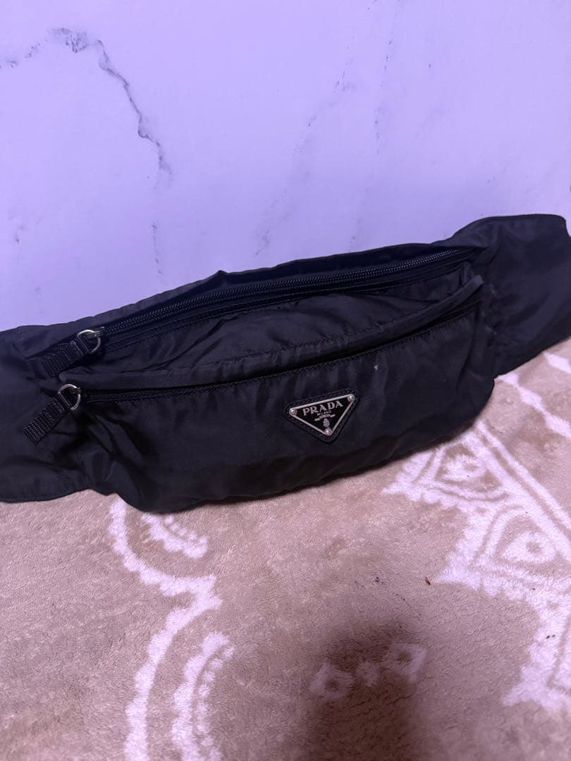 最終価格！PRADA ブラック ナイロン ウエストバッグ