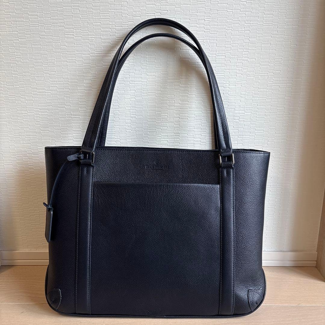 【極美品】ブルーシンシア ビジネス トート ネイビー 大容量 PC A4自立