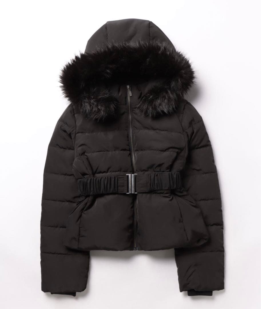 RESEXXY ファー付きショートダウンジャケット ブラック - メルカリ