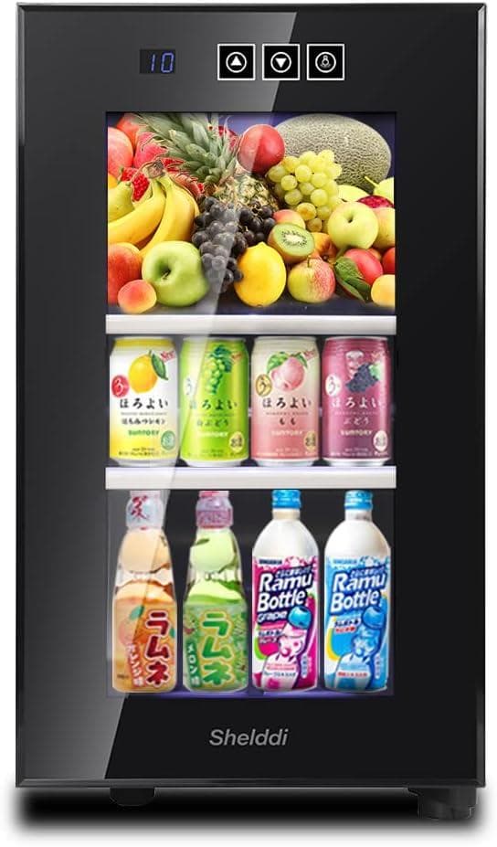 小型冷蔵庫 23L 静音 おしゃれミニ電子冷蔵庫 ペルチェ式 温度設定7-18℃